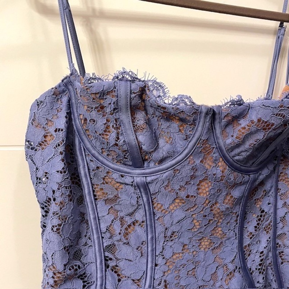 NWT House of CB Lala Lavender Lace Mini Dress Party Cocktail Large+ (XL) - Picture 5 of 16
